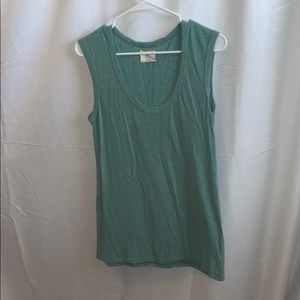 Anthropologie green pin stripe tank